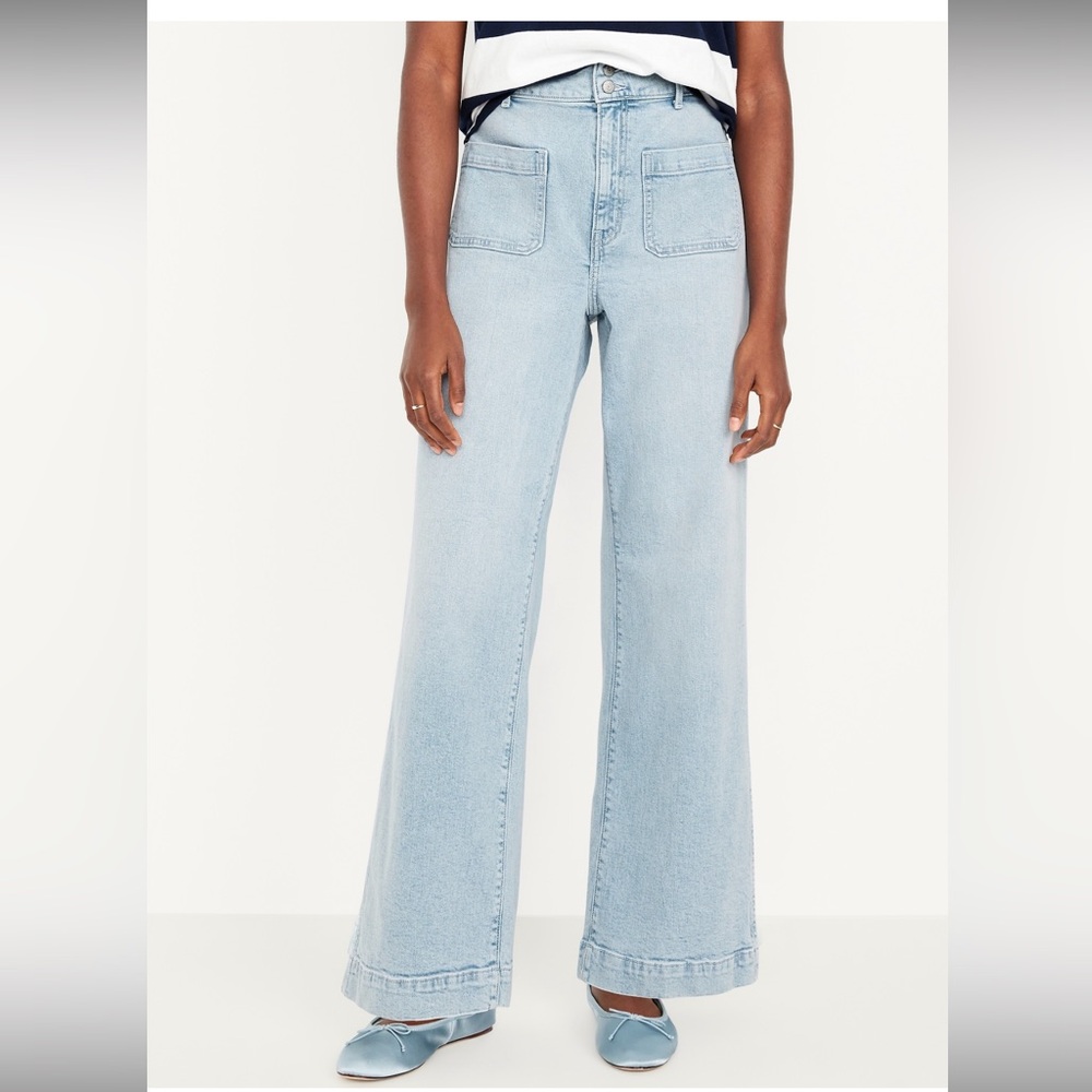 NWT Old Navy Extra High-Wasited Mariner Wide-Leg Jeans Size 4